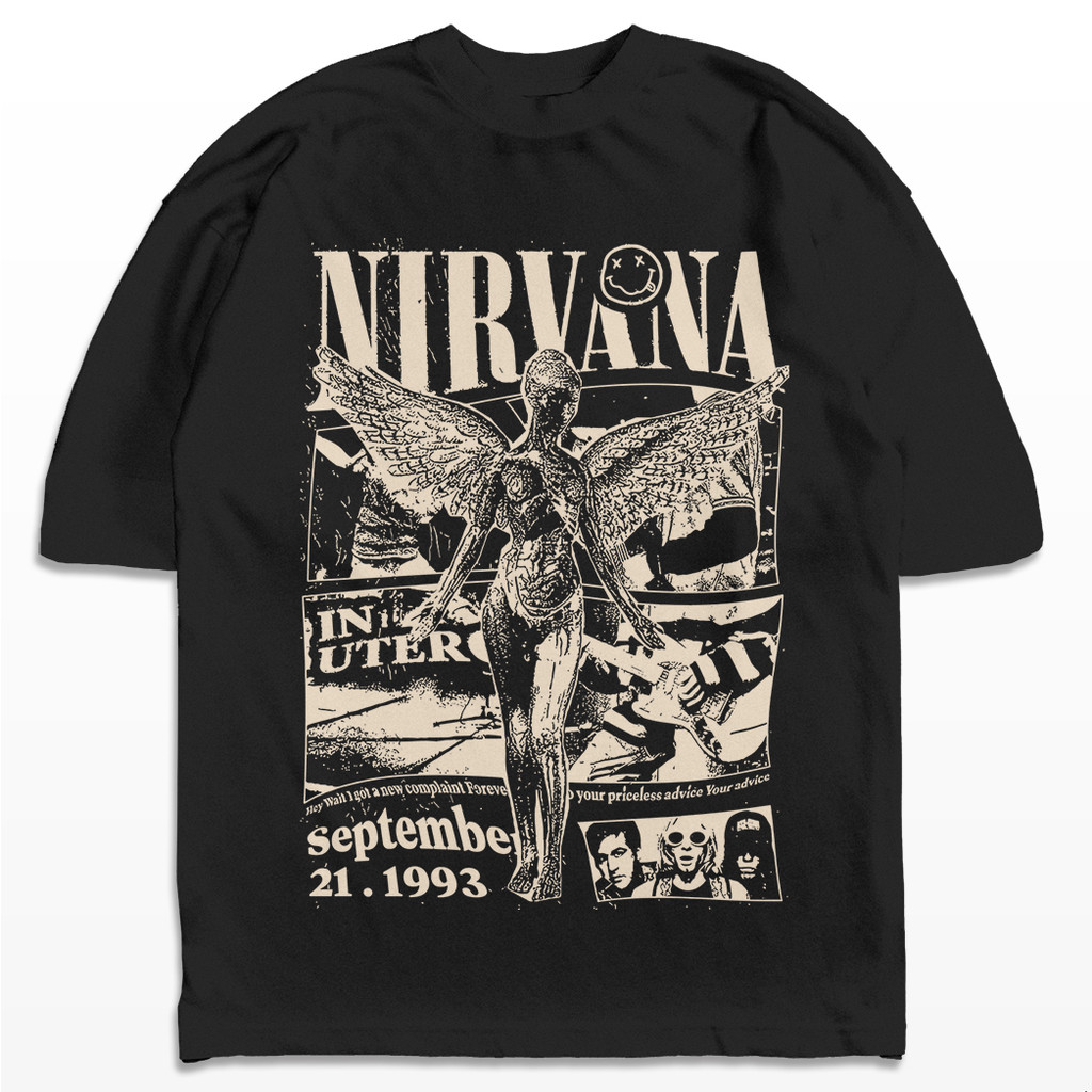 Camiseta Oversized Nirvana 1993 Vintage Banda Rock Streetwear