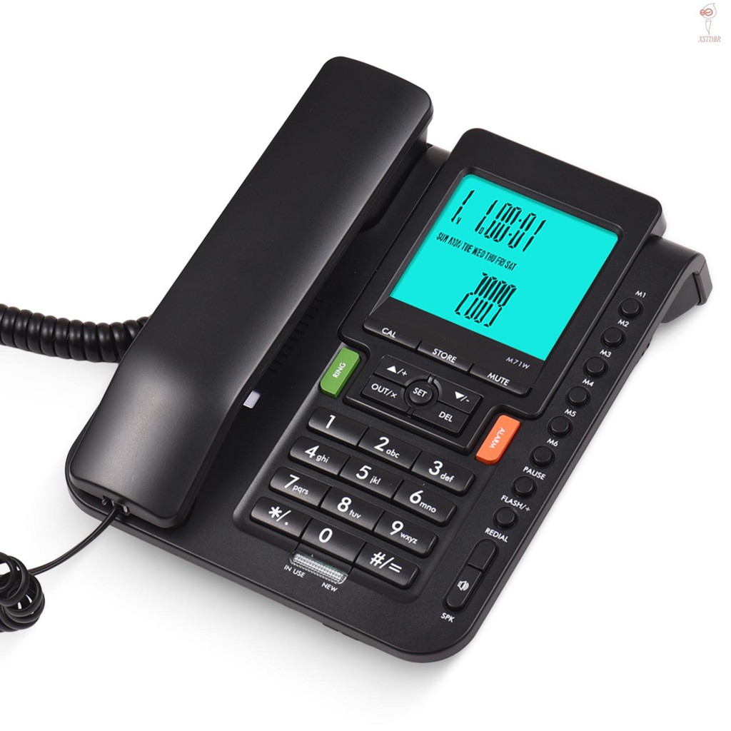 Telefone Com Fio Mesa Fixo DTMF/FSK Sistema Duplo Botão De Memória De Um Suporte Viva-Voz/Rediscagem/Flash/Discagem Rápi