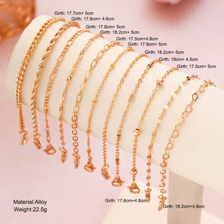 11 Pçs/Set Elegante Feminino Ouro Metal Oco Amor Torção Prata Corrente Pulseira Jóias Requintadas Ins Menina Novo