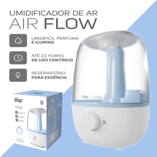 Umidificador de Ar Pequeno 2,3L 3x1 com Luminária e Aromatizador de Ambientes WAP AIR FLOW Bivolt