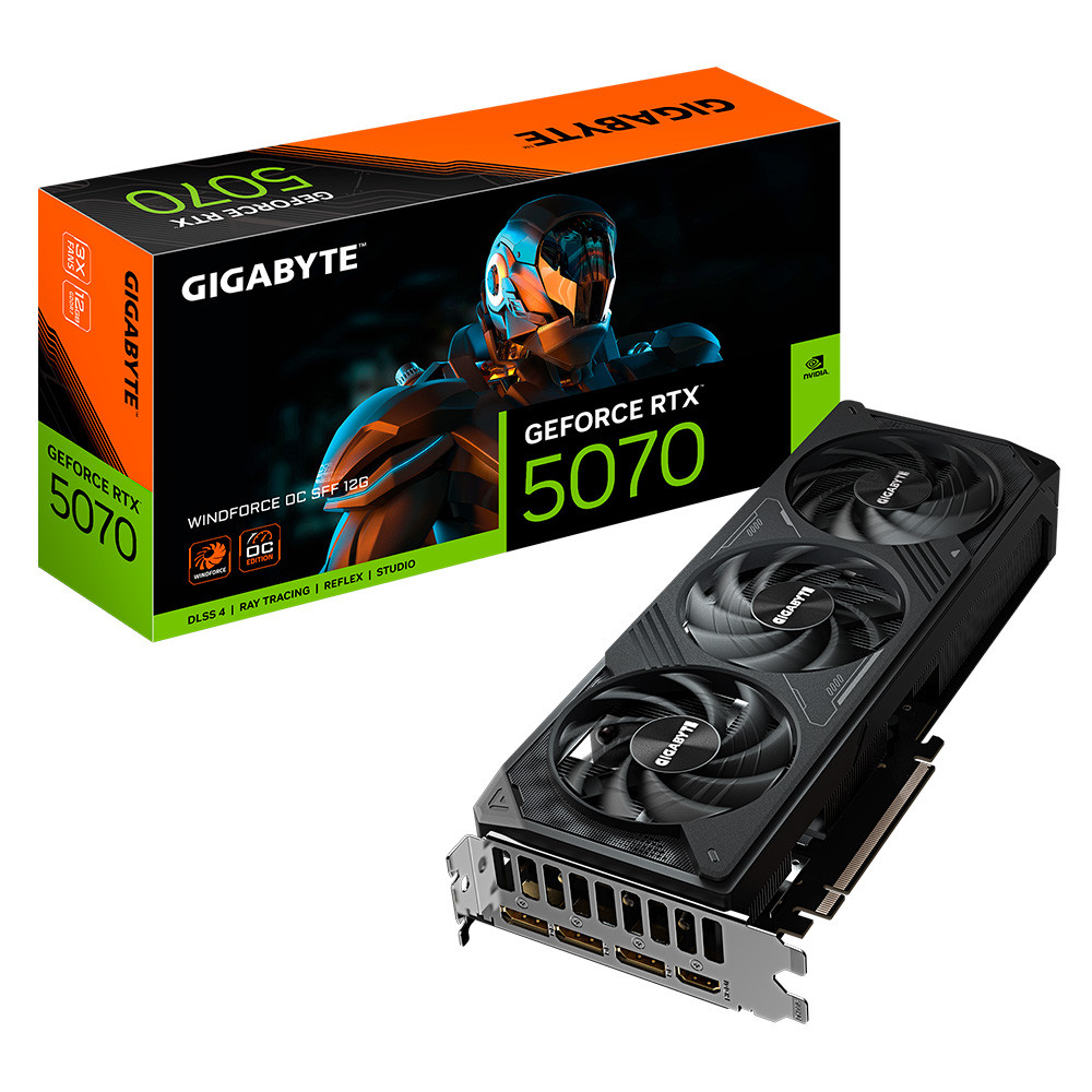 Placa de Vídeo GIGABYTE RTX 5070 12GB GDDR7 192 Bits Windforce OC SFF
