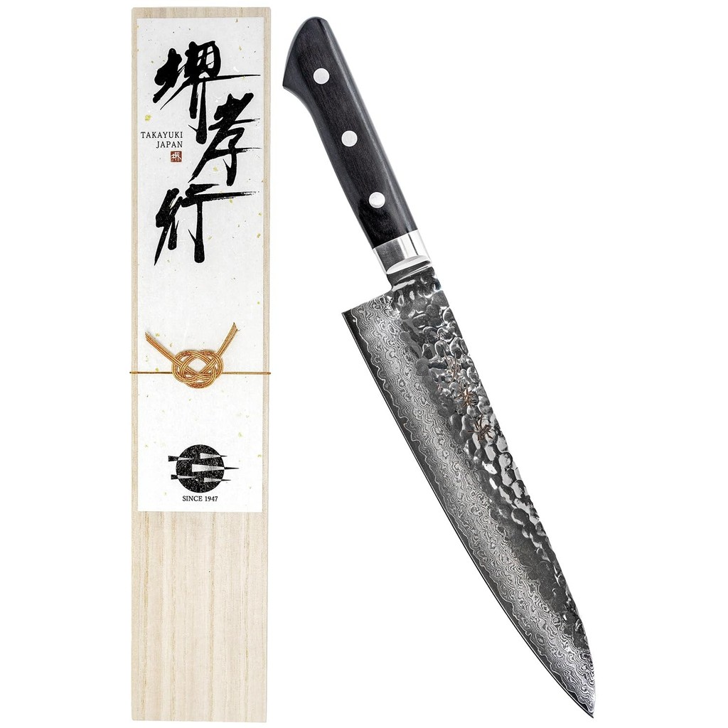 SV33 タカユキ Marca Sakai Takayuki Faca Damasco Gyuto 210mm V Ouro VG10 Versão