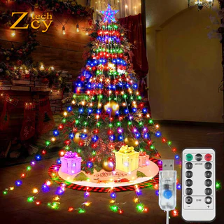 Luz Da Árvore Cachoeira , De Natal Com Top Star Fada USB À Prova D'água 8 Modos De Iluminação , Adequada Para Decoração 