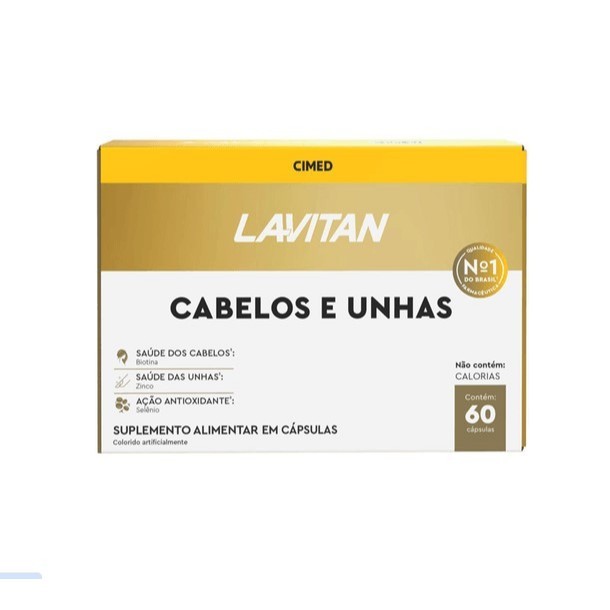 Lavitan Hair Cabelos e Unha Biotina C/60 Cápsulas Cimed complexo vitamínico