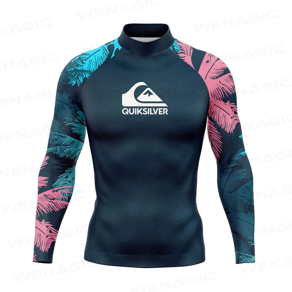 2025 Estilo Quiksilver Homens Maiô Natação Camiseta Praia Proteção