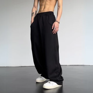 Calça Moletom Masculina Lisa Wide Leg Streetwear Modelo Inverno 