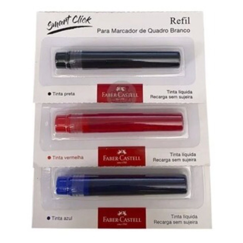 Refil Para Marcador Quadro Branco Faber Smart Click | Shopee Brasil