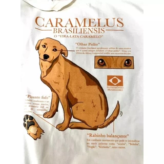 Camiseta 100% Algodão Cachorro Caramelo