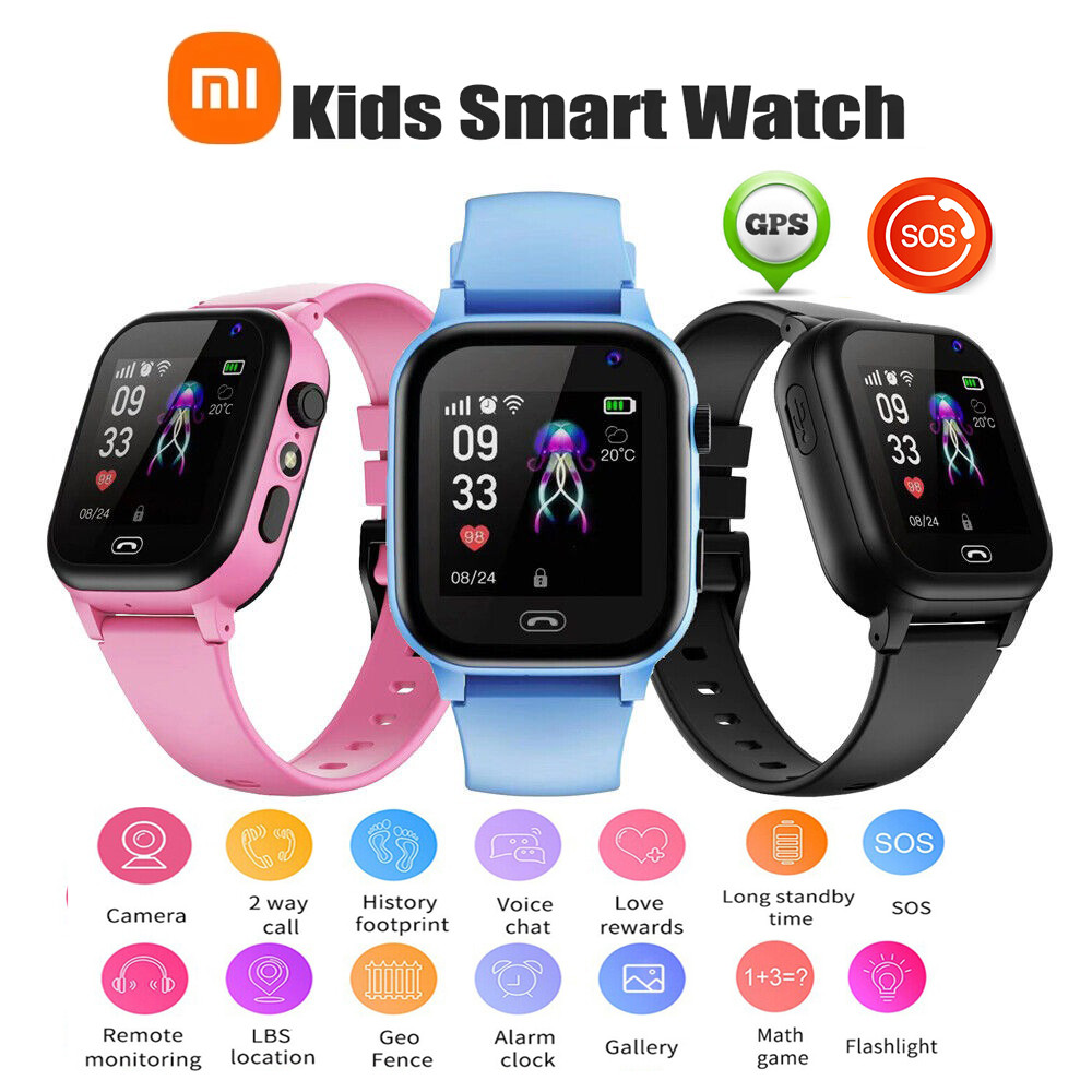 Xiaomi Criancas Smartwatch Relogio Eletronico SOS Wifi GPS Localizacao Chamada De Video Cartao Analogico Camera A Prova