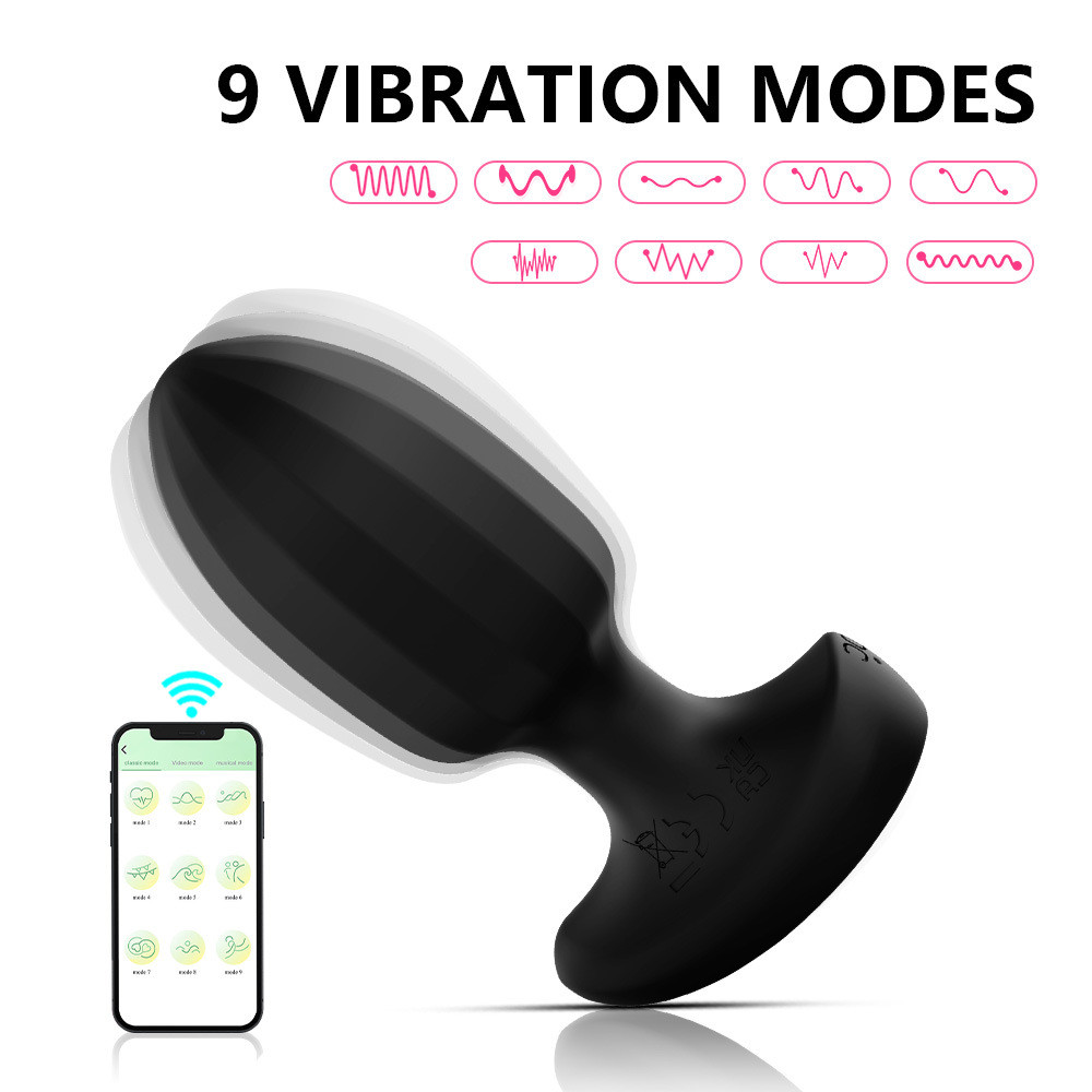 Vibrador Plug Anal Com APP Estimulador Anal para Sexo Anal Cu