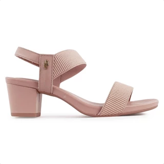 Sandália Fem Usaflex Couro Salto Bloco Rosê Y8204067 em Oferta na Shopee