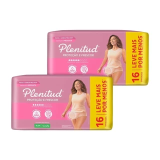 Roupa Íntima Plenitud Active Mulher Tamanho P/M - 2 Pacotes com 16 Fraldas - Total 32 Tiras em Oferta na Shopee