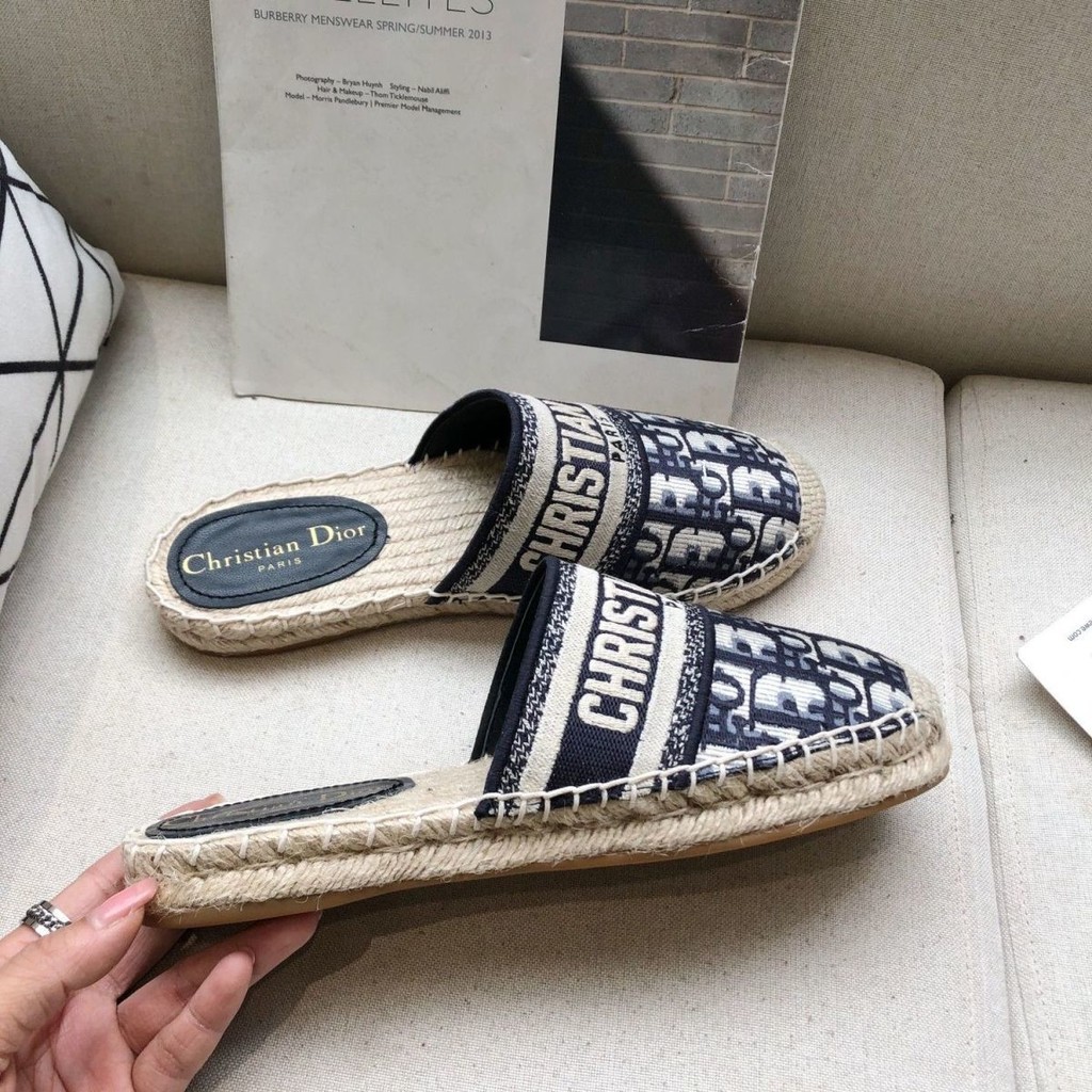 Sapatos Balde Bordados All Match Corda De Canhamo Chinelos Casuais Slip On Shopee Brasil