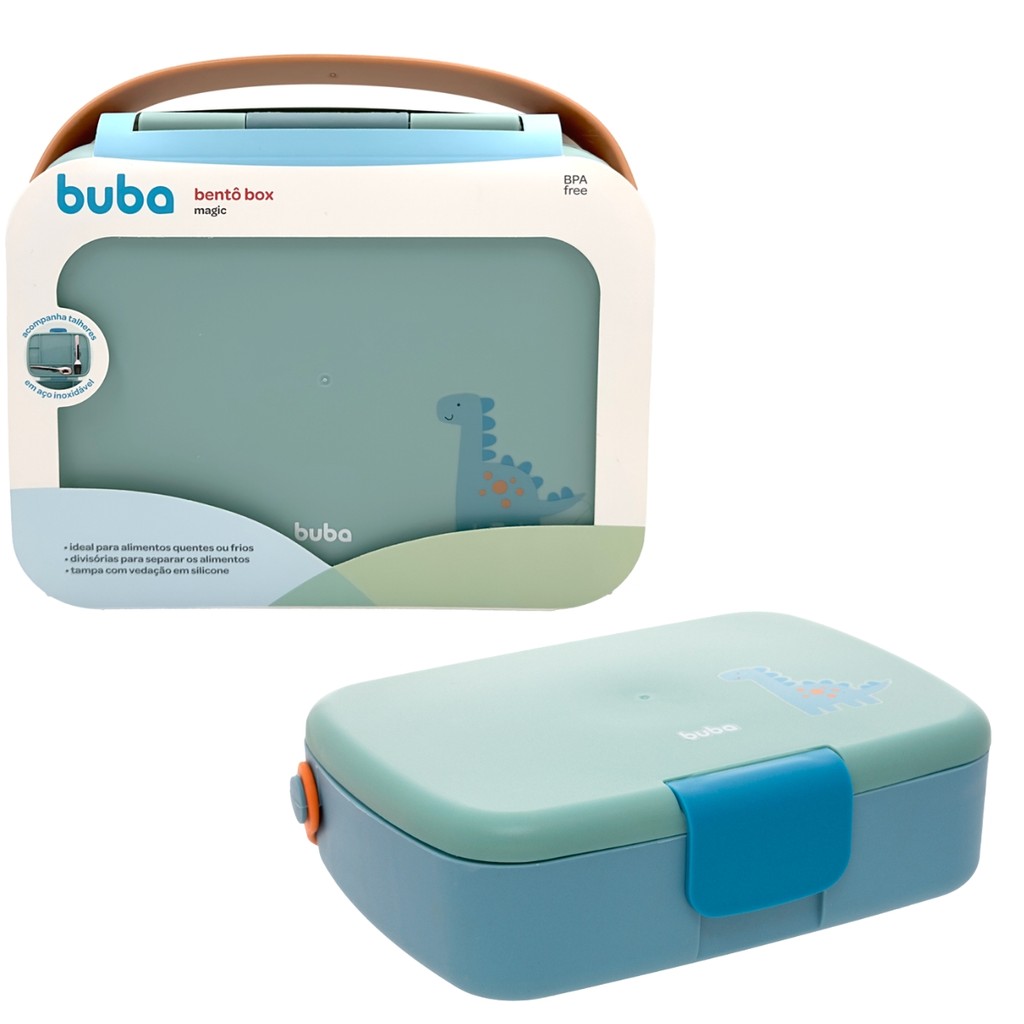 Bento Box Magic Com Divisória Dino - 19728 Buba | Shopee Brasil