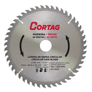 Disco de Serra Circular Cortag - Para Madeira 185mm 48 Dentes em Oferta na Shopee