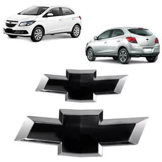 Emblema Grade Mala Onix Prisma 2013 2014 2015 2016 2017 Preto Símbolo/ Distintivo/ Logotipo Kit