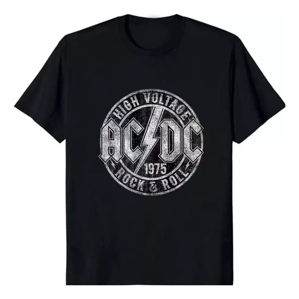 Camiseta Banda Ac-dc 1975 Rock Oversized 100%algodão | Shopee Brasil