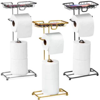 Porta Papel Higiênico Dispenser Porta Celular Chão Banheiro Lavabo Decoração Suporte Celular Arthi em Oferta na Shopee