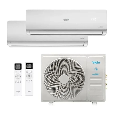 AR Condicionado Bi Split Inverter Elgin 18.000 Btus Quente e Frio 220v (2X Evap HW 12.000) Plus R 32 Wi Fi