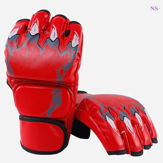 Luvas De Boxe De Meio Dedo Couro PU MMA Fighting Kick Adultas Treinamento Para Sanda Fight Sandbag Taekwondo