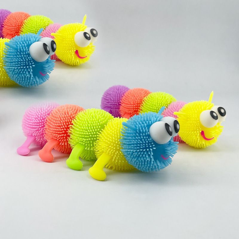 Brinquedo Centopéia Lagarta Sensorial Anti-Stress Com Luz De Apertar ...