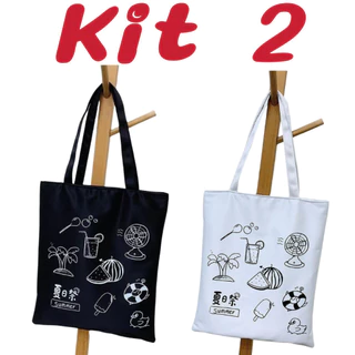 Kit 2 Bolsa de ombro de grande capacidade com diversas estampas  marisa em Oferta na Shopee