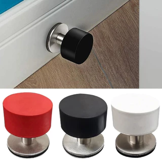 Batente De Porta Não Perfurador Autocolante Para Serviço Pesado Aço Inoxidável Com Amortecedor De Som Borracha Protetor 