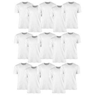 Kit com 15, 40 ou 50 Camisas Brancas Para Sublimação 100% Poliéster 30.1 Premium Atacado