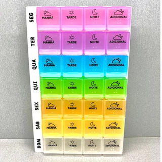 Porta Comprimido 4 semanal  Organizador Portátil 28 Compartimentos De Comprimidos Para Viagem em Oferta na Shopee