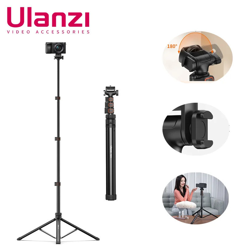 Ulanzi TB64 1.6M Metal Selfie Vara Tripé/Kit Para iPhone Android De ...