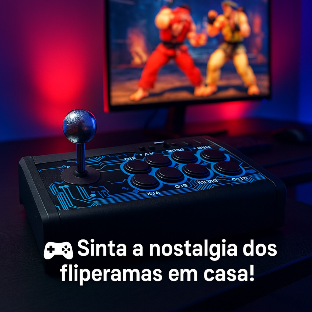 Controle Arcade Joystick Fight Stick Fliperama em Casa Jogos Video ...