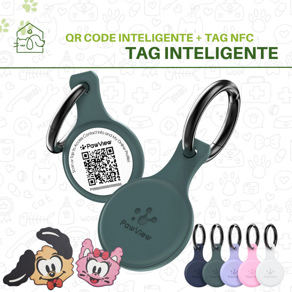 Pingente Tag Localizador Digital com QR Code e NFC Anti Perda para ...
