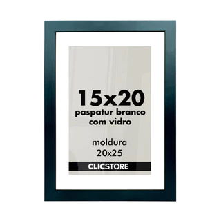 Moldura 15x20 Paspatur Branco Quadro Vidro Porta Retrato Foto Luxo Fotografia Parede Madeira Cabeceira Quarto Sala Decor