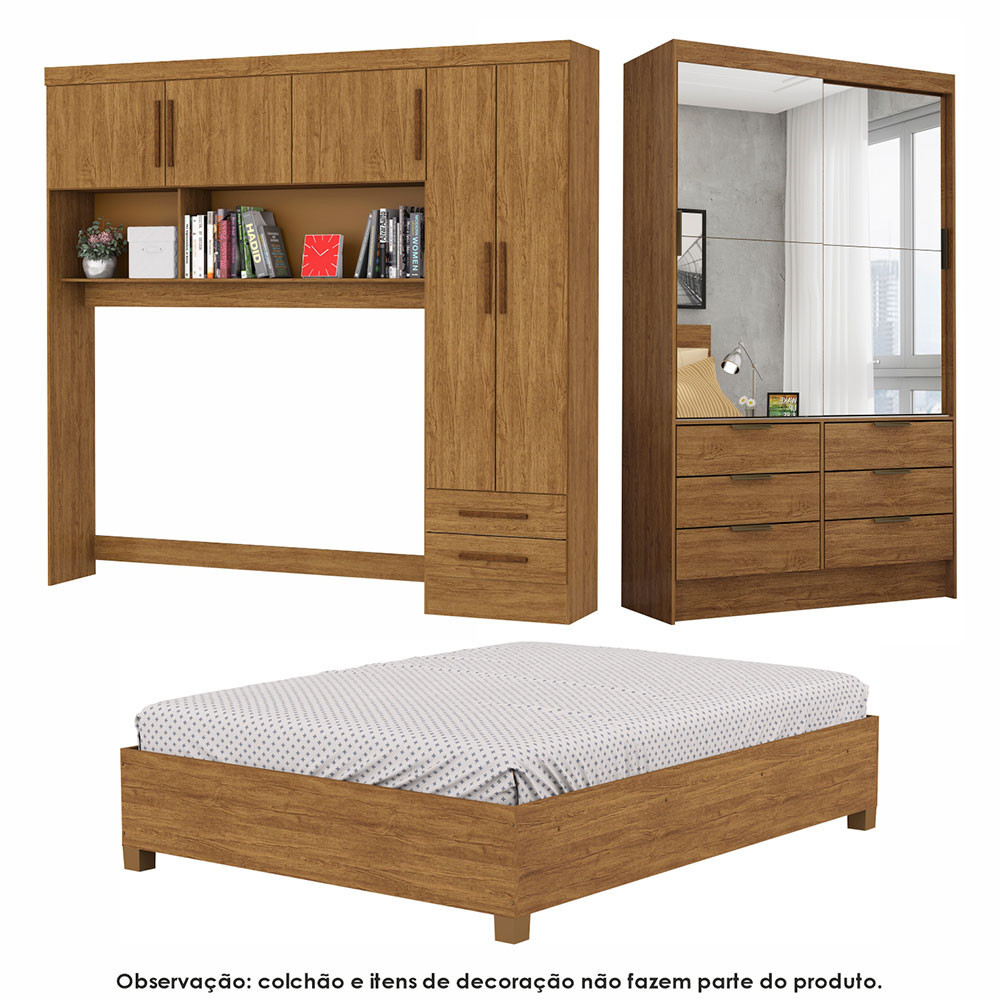 Guarda Roupa Casal Modulado Sevilha 5 Portas 8 Gavetas Premium com