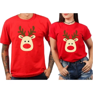 Kit Camiseta Natal Casal Namorados Amigos Divertida Rena 2un