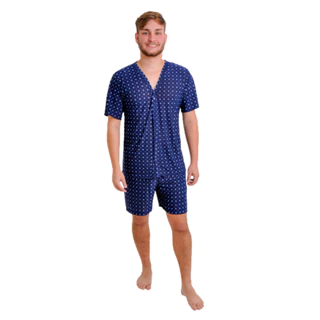 Pijama Masculino Adulto Curto Aberto Botões Liganete em Oferta na Shopee