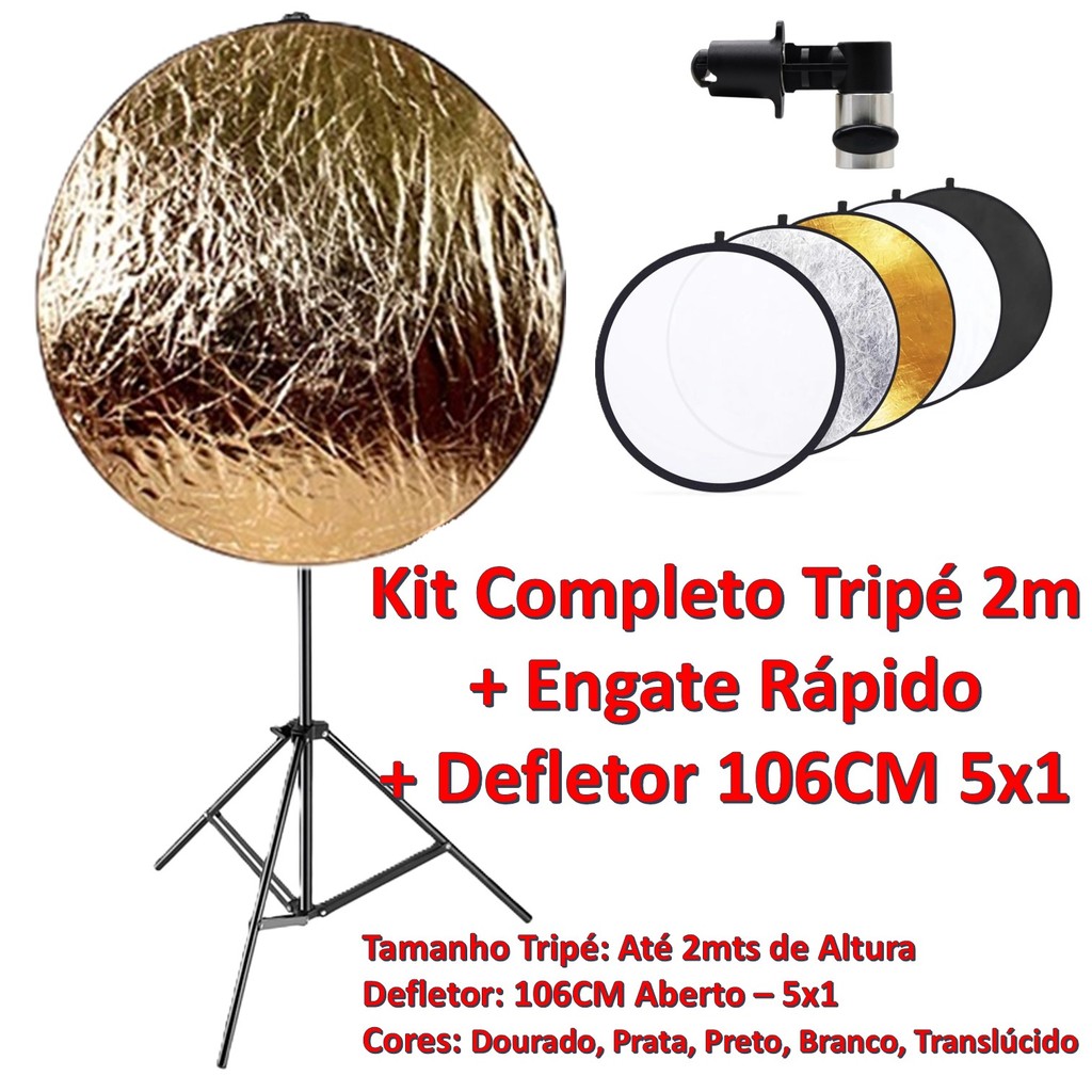 Kit Completo Rebatedor Defletor 106cm 5x1 Para Fotos Fotografia ...