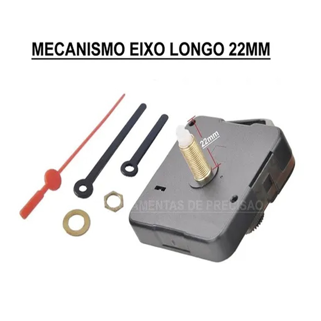 Mecanismo Relógio Parede Eixo Longo 22mm Tictac Maquina Movimento preciso de excelente qualidade