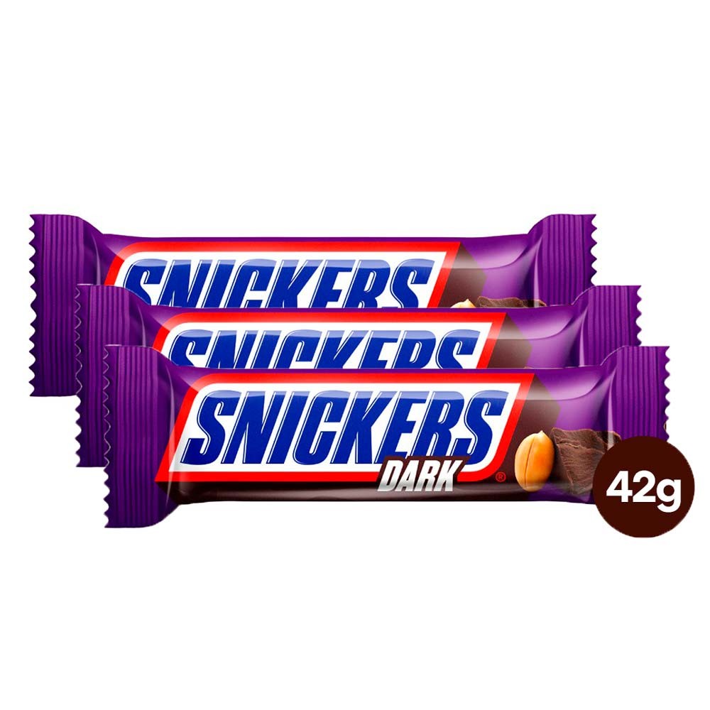 Kit 3 Chocolate Snickers Dark 42g | Shopee Brasil