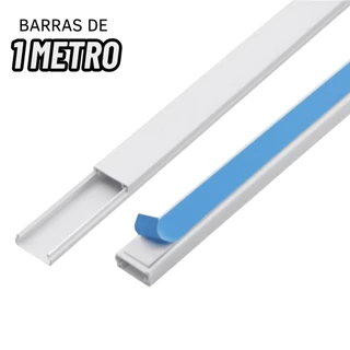 Canaleta 20x10mm C/ Fita Adesiva Branca Inova Pro Fácil Alumbra Barra 1 Metro