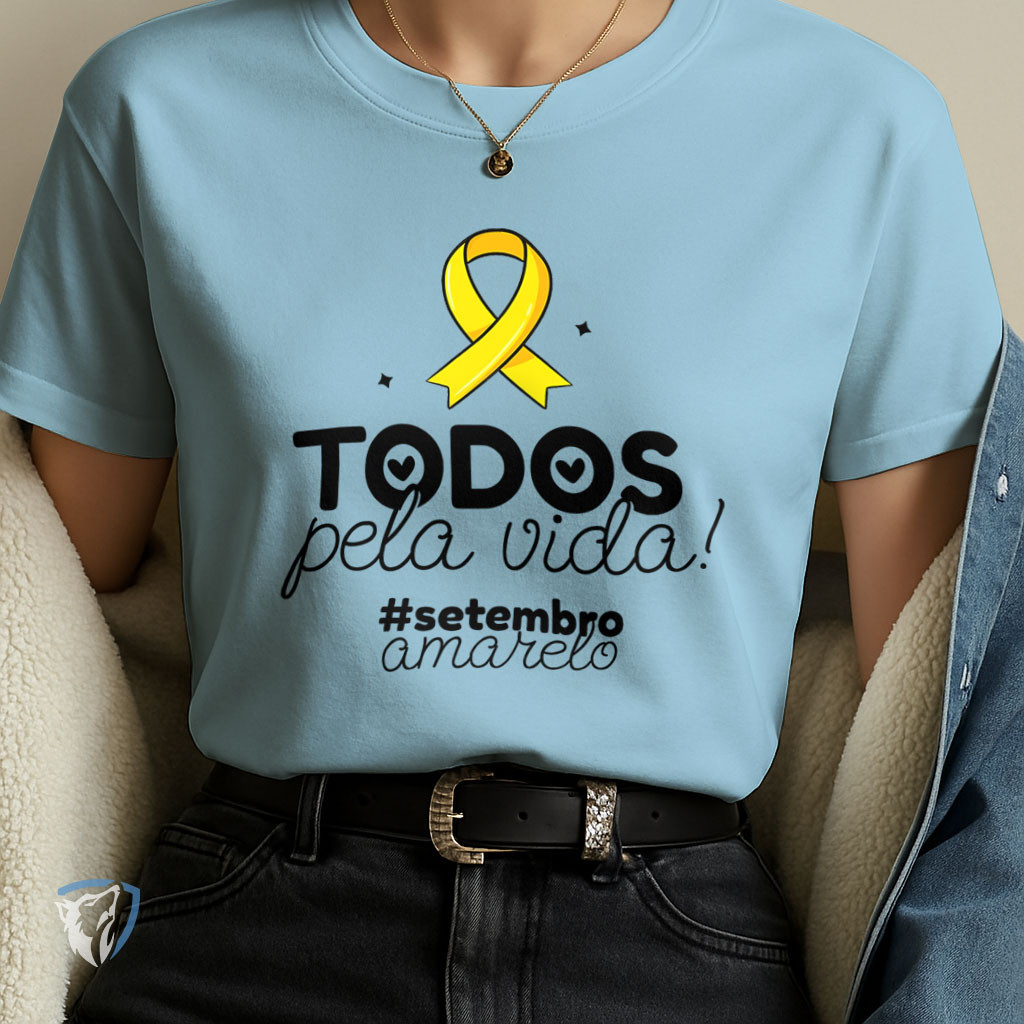 T-Shirt Setembro Amarelo | Todos Pela Vida Conscientização e Esperança ...