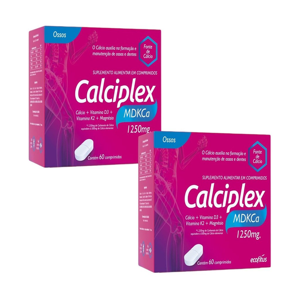 Kit Calciplex MDKCa 1250mg Ecofitus C/ 2 Un De 60 Comp | Shopee Brasil