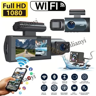 Cartão De Memória De 32 Gb Grátis , 3 Canais , 1080P , Dash Cam Para Carros , WIFI , Câmera De Carro , Gravador De Vídeo