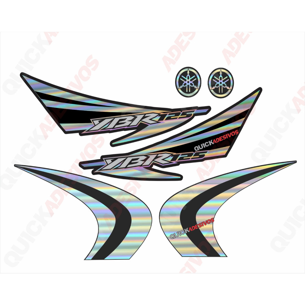 kit adesivo yamaha ybr 125 holográfico