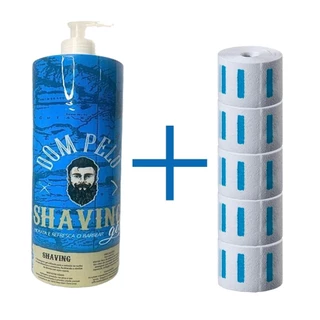 Shaving Gel Dom Pelo 1kg Profissional - Barba Suave Sem Irritações Gola Higiênica Descartável 5 Rolos com 500 Unidades