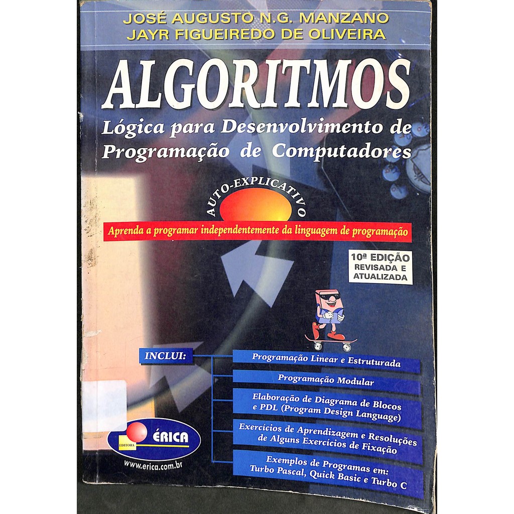 Livro Algoritmos 10 ª Edição de José Augusto N.G Manzano | Shopee Brasil