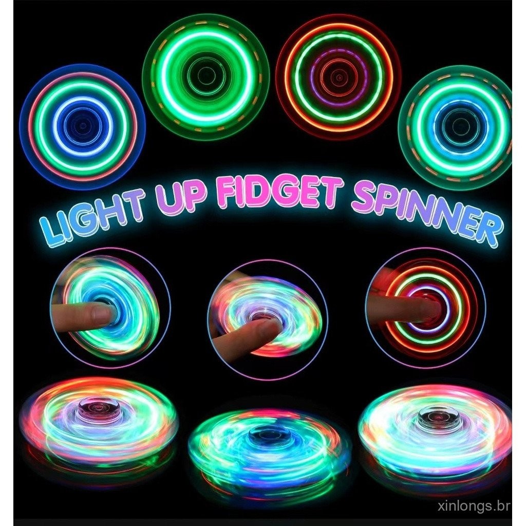 Spinner Fidget com Luz LED MOJO Top Brilhante Spinner para Alívio do ...