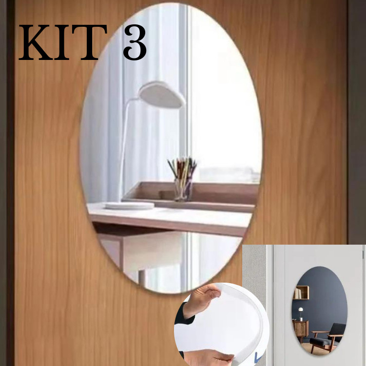 kit 3 Espelhos Quadrados Adesivos De Parede 3d Auto-Adesivo Adesivo De Parede Decoração Para Casa