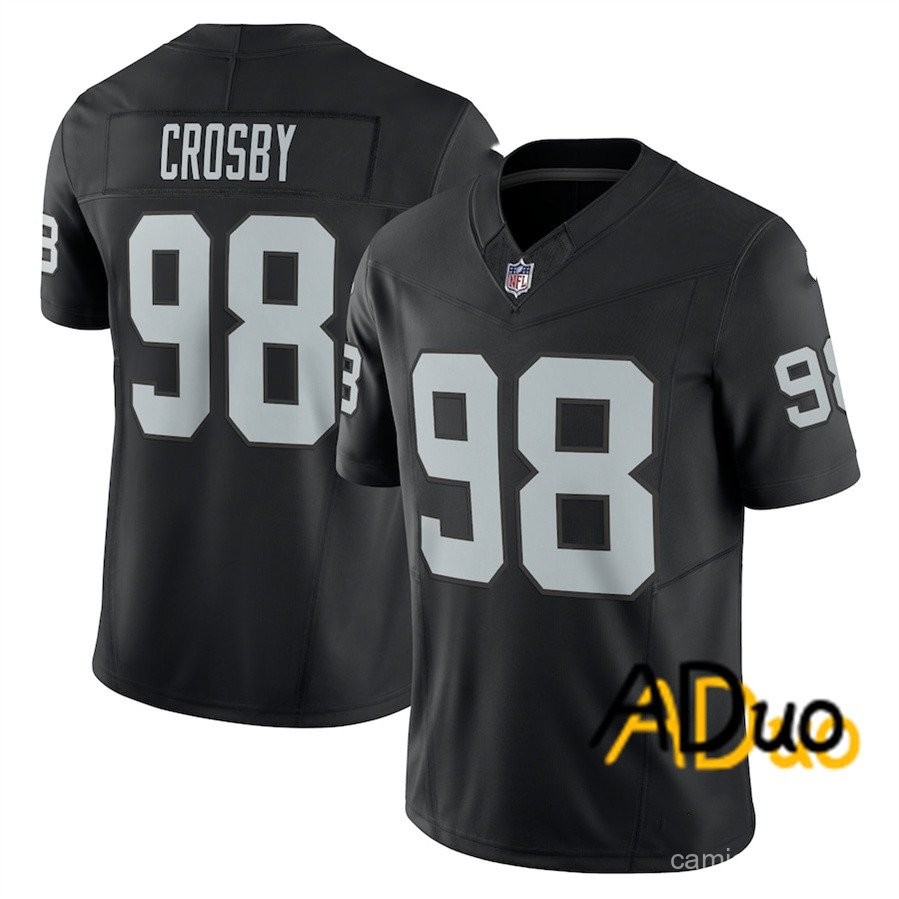 2024 Las Vegas Raiders Maxx Crosby #98 Black Jersey Futebol