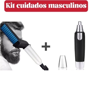 Kit de Cuidados Masculinos - Modelador Portátil/ Escova Para Barba + Aparador de Pelos - WL em Oferta na Shopee